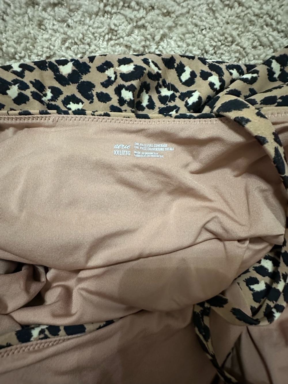 aerie Leopard Print One-Piece Swimsuit - Picture 2 of 3